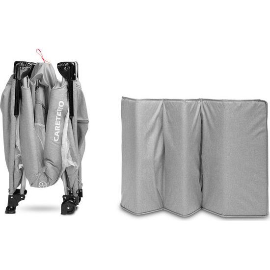 Dětská cestovní postýlka CARETERO ESTI se stahovací bočnicí grey