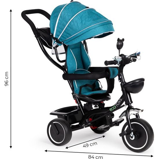 Ecotoys dětská tříkolka s otočným sedadlem Trike 2v1 zelená