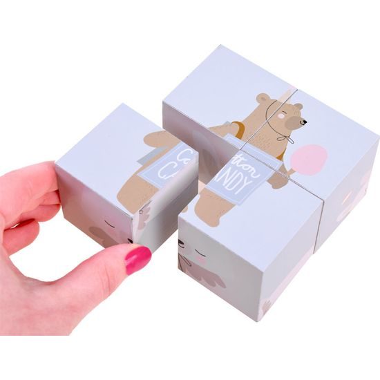 Dřevěné kostky puzzle obrázky zvířat