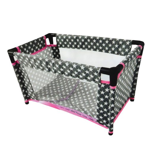 Alice postýlka pro panenku 7701 šedo-růžová