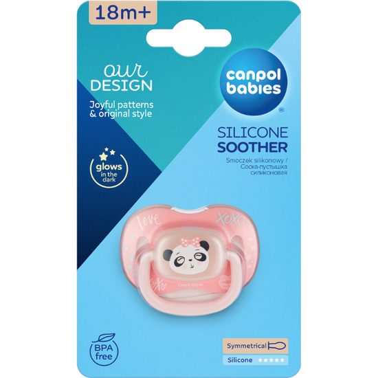 CANPOL babies Dudlík silikonový symetrický EXOTIC ANIMALS 18m+ 1ks panda