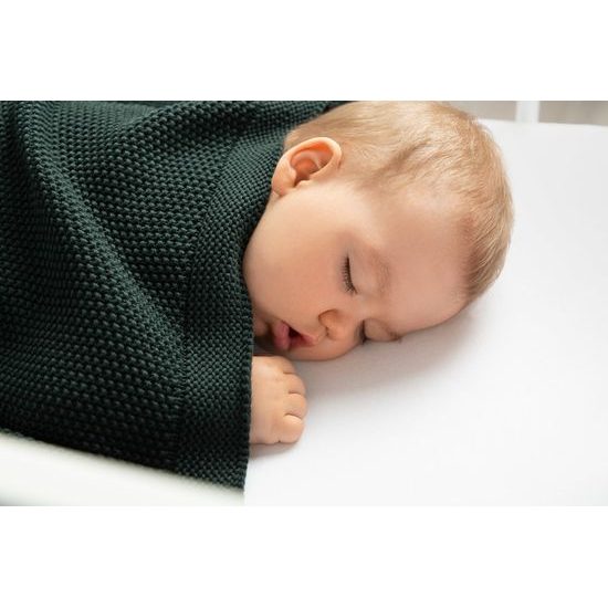 Sensillo dětská deka do kočárku pletená 100% bavlna modrá