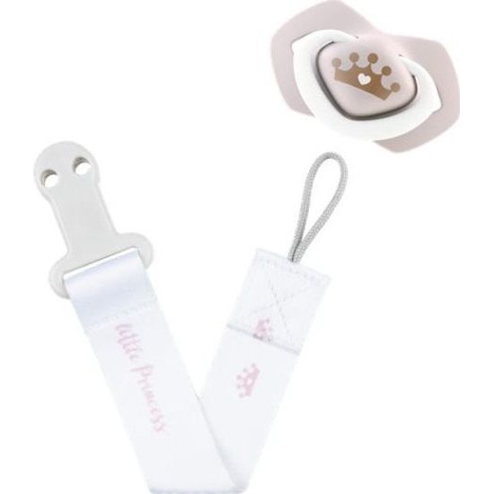 Canpol Babies Řetízek na dudlík Canpol Babies - Little princess -bílý / růžový