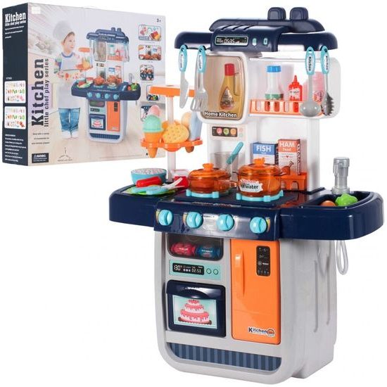 Dětská kuchyňka se zvuky a párou Home Kitchen modrá