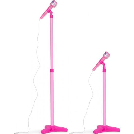 Dětská elektronická kytara se stativem a mikrofonem Guitar Micset - růžová