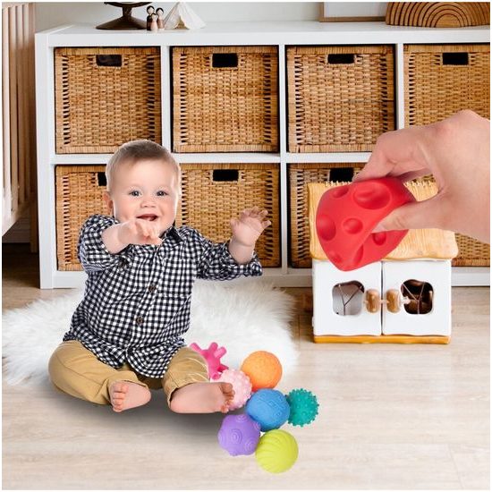 Senzorické míčky pro nejmenší Soft Rubber Ball 8 kusů