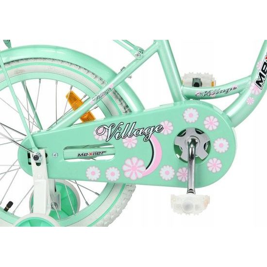 Dětské kolo Mexller Village s vodící tyčí mintová 16"