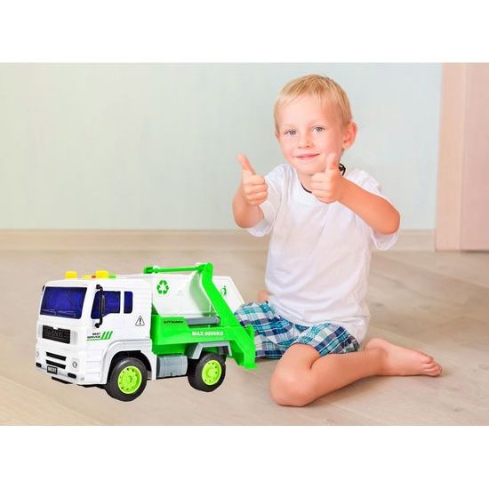 Popelářské auto s kontejnerem, světly a zvuky City Service 1:20