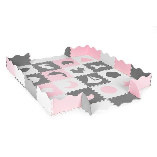 Ecotoys pěnová puzzle hrací deka Pink Puzzle 151 x 151 cm