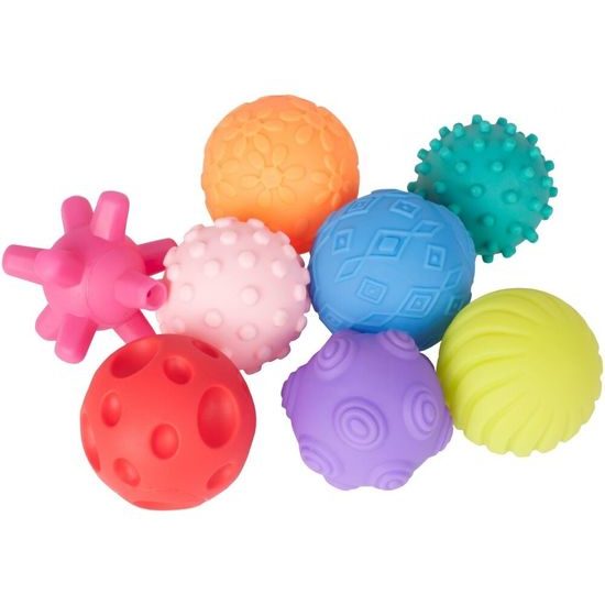 Senzorické míčky pro nejmenší Soft Rubber Ball 8 kusů