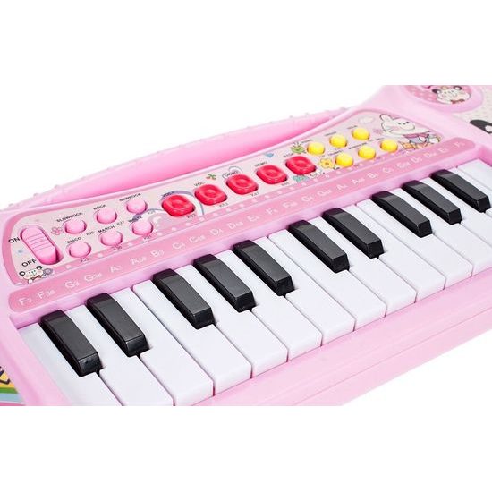 Dětské elektronické klávesy s mikrofonem Music Station růžové