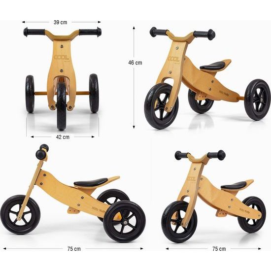 Dětské multifunkční odrážedlo 2v1 Milly Mally Cool Natural