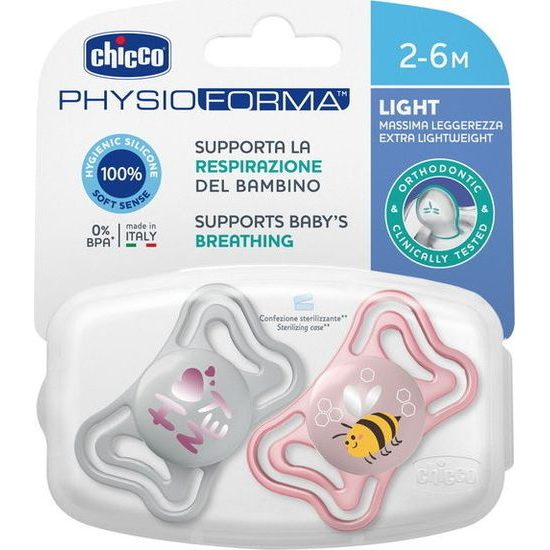 Silikonový dudlík Physio Light 2m, 2ks růžový