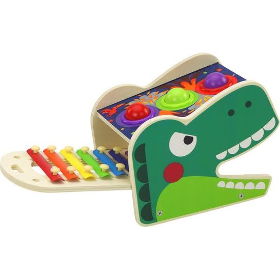 Dřevěný xylofon 2v1, Dinosaurus