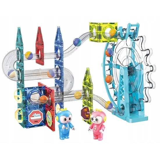 Doris magnetická svítící stavebnice s mlýnským kolem a výtahem Magic Blocks 129 dílů