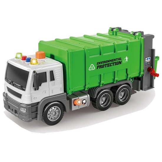 Popelářské auto pro děti se světly a zvuky City Truck 1:16 - zelené