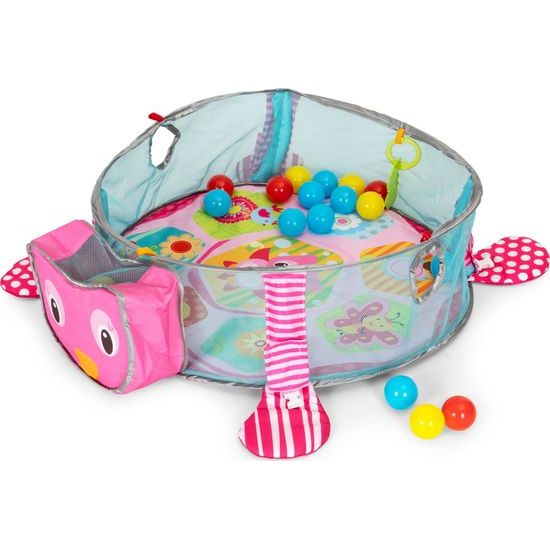 Ecotoys hrací deka s 30 míčky Želva - růžová
