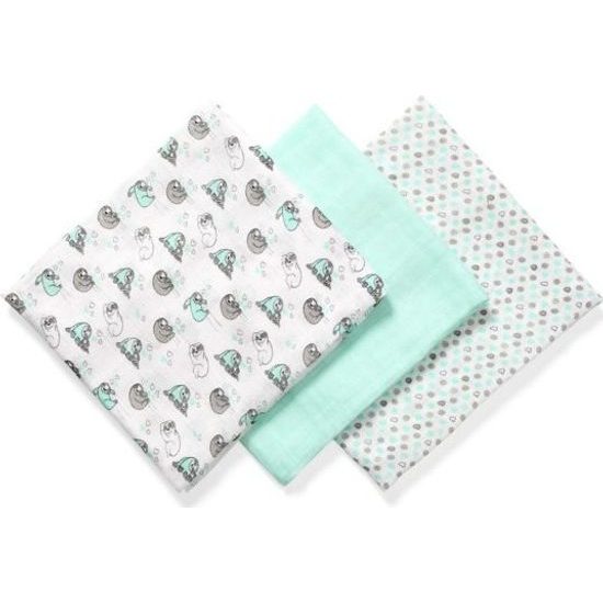 BABYONO Plenky bambusové 3 ks mint