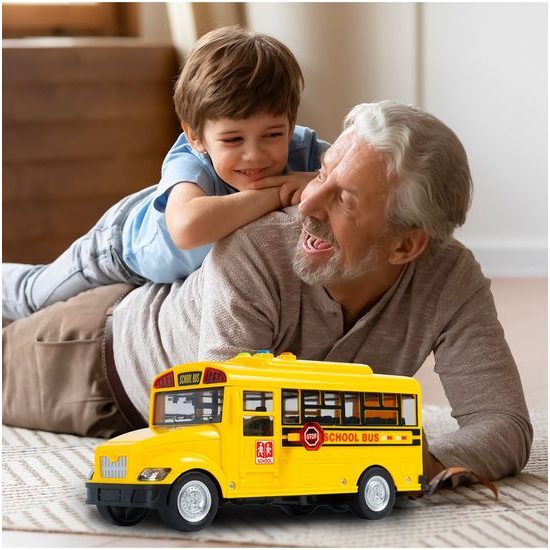 Dětský autobus se světlem a zvuky School Bus 1:20