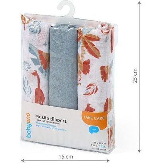 Mušelinové plenky 3ks modrá