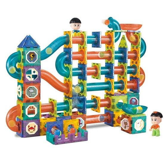 Magnetická svítící stavebnice se skluzavkou Light Magnetic 252 dílů