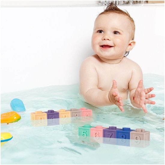 Senzorické kostky pro nejmenší Color Building Blocks 12 kusů