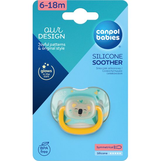 CANPOL babies Dudlík silikonový symetrický EXOTIC ANIMALS 6-18m 1ks koala