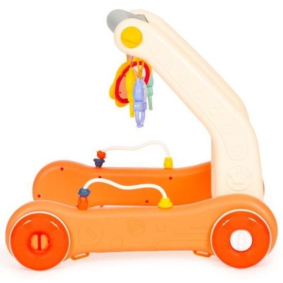 Haunger chodítko 2v1 s hrací dekou a piankem Rack Walker - oranžové