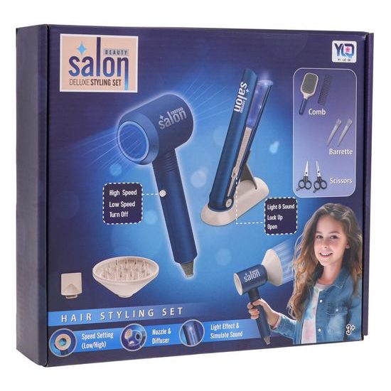Souprava malé kadeřnice Beauty Salon - modrý