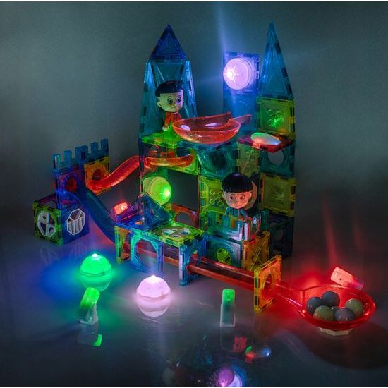 Doris magnetická svítící stavebnice se skluzavkou Light Magnetic 150 dílů