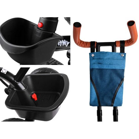 Dětská tříkolka Tiny Bike s otočným sedadlem 3v1 zeleno-modrá