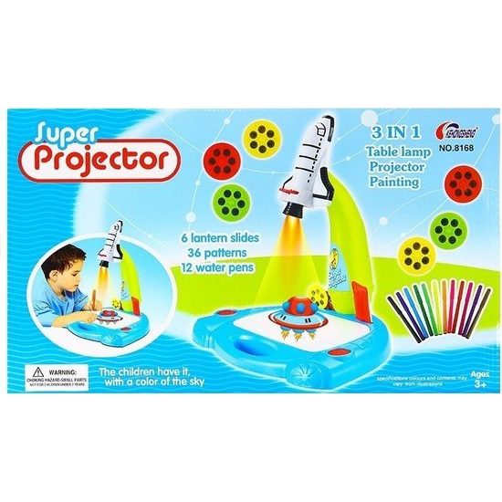 Dětský projektor ve tvaru rakety + 36 obrazových vzorů