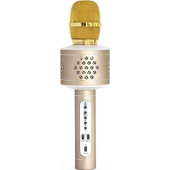 Zlatý Mikrofon karaoke Bluetooth na baterie s USB kabelem
