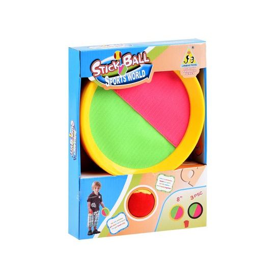 Hra Catch Ball set se 2 talířy a míčkem na suchý zip 20 cm