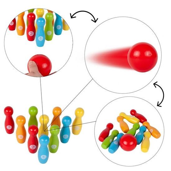 Dětské dřevěné kuželky Bowling Spill