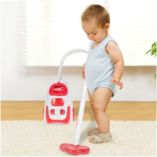 Dětský vysavač na baterie se světlem My Home červený