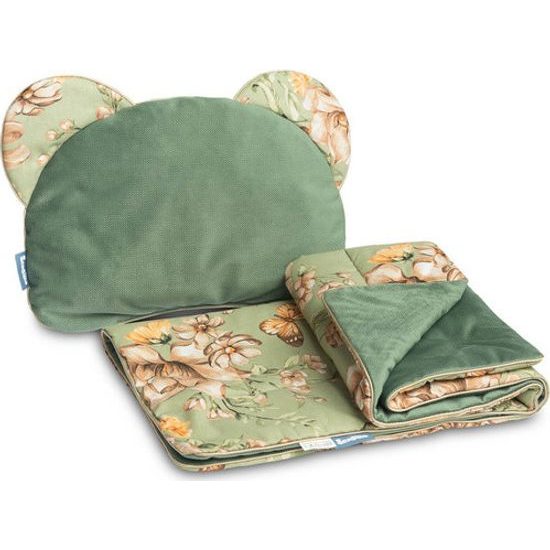 Sada do kočárku Sensillo Velvet - zelená s květy