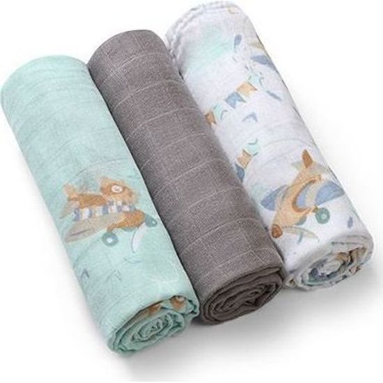 Bambusové plenky šedá/máta