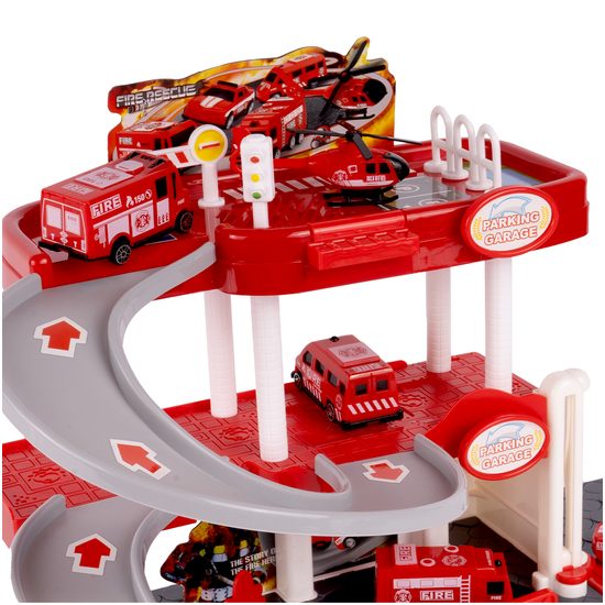 Parkovací garáž na baterie se stavebními stroji Construction Parking