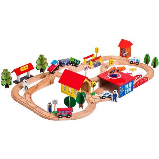 Doris dřevěná vláčkodráha 69 dílků