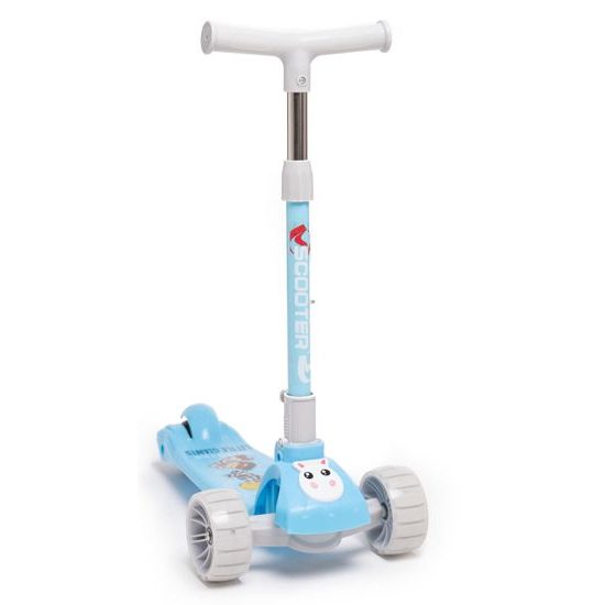 Majlo Toys dětská koloběžka Little Giant se svítícími koly modrá