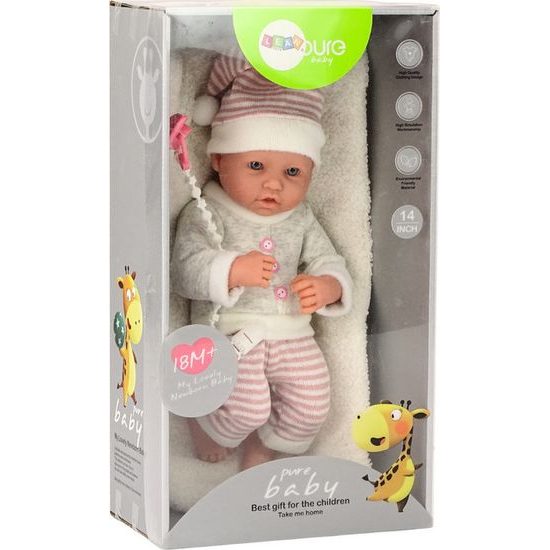 Panenka miminko se sveříkem a pruhovaným oblečením + dudlík růžový