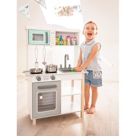 Ecotoys dětská dřevěná kuchyňka s příšlušenstvím