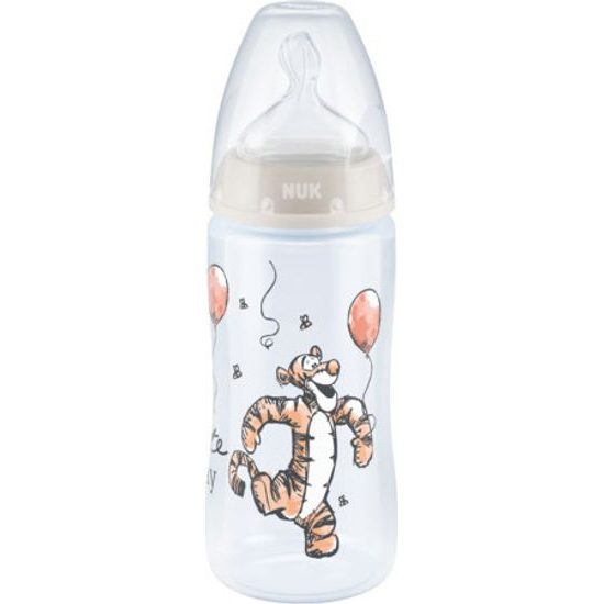 Nuk Láhev Disney indikátor teploty, silikonová savička, 300ml, 0-6m