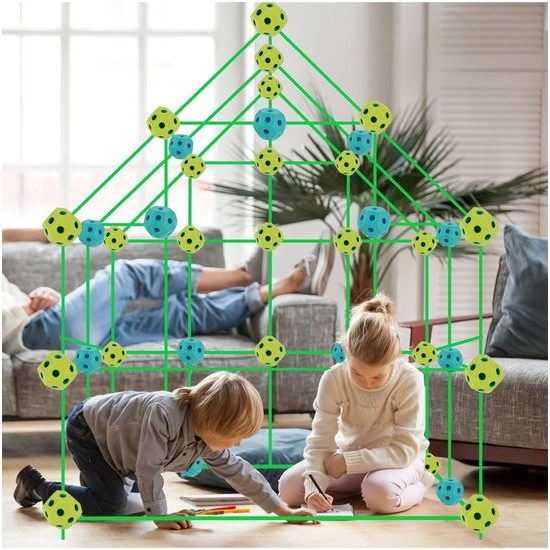 Svítící kreativní stavebnice ze slámek Creative Forts 52 dílků