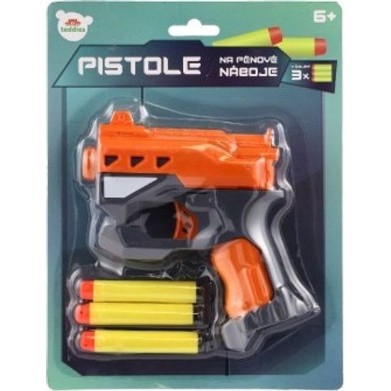 Pistole na pěnové + 3ks nábojů - mix 2 barvy