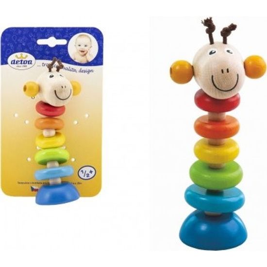 Dřevěná Žirafa na gumě