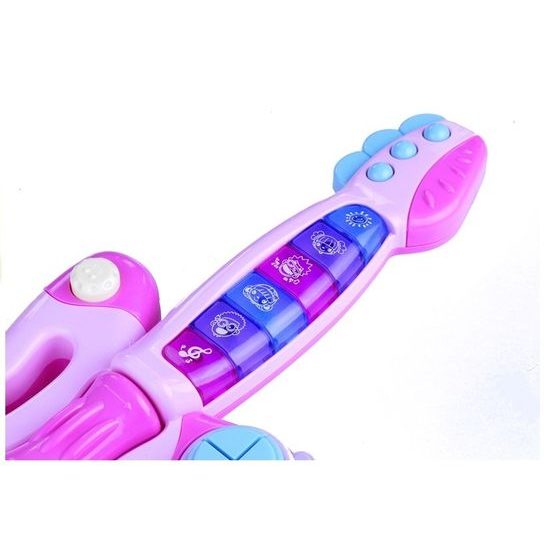 Interaktivní svítící kytara s piankem Haunger růžová