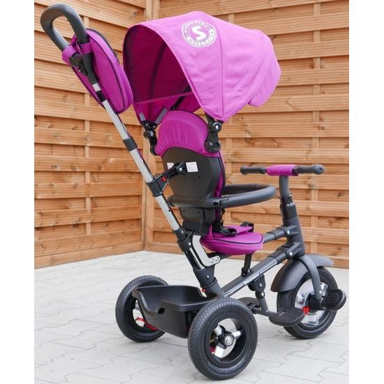 Majlo Toys dětská tříkolka Discovery 380 nafukovacími koly růžová