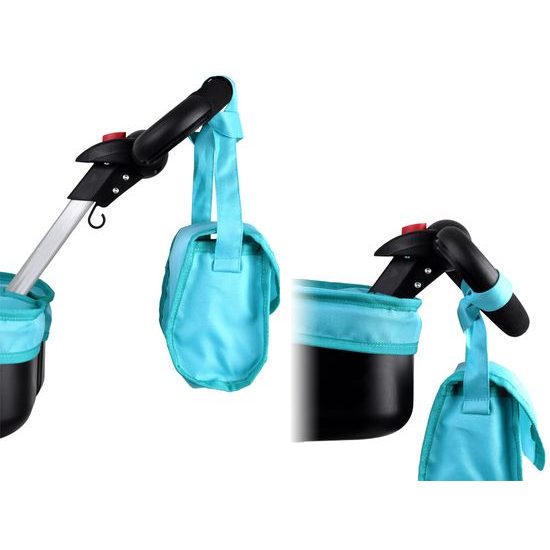 Alice moderní hluboký kočárek pro panenky 4544 tyrkysový